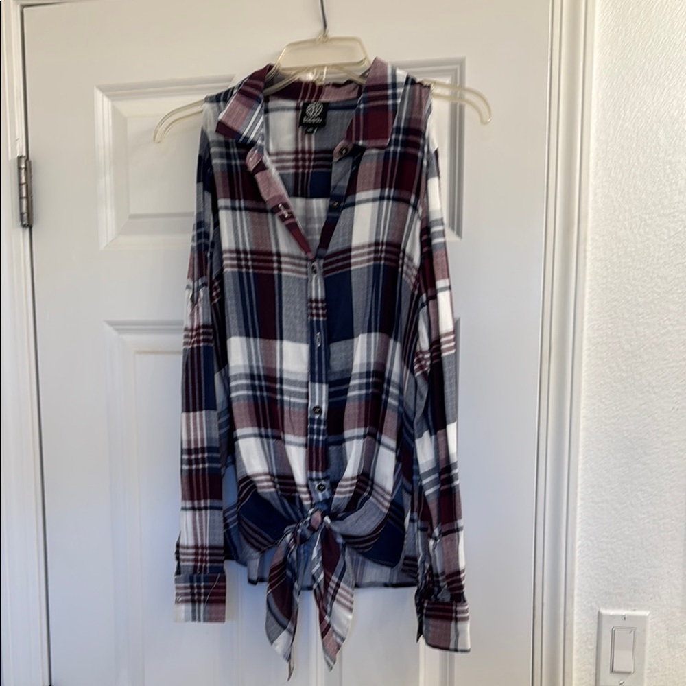 Hollister Blue and Red Button Down Shirt